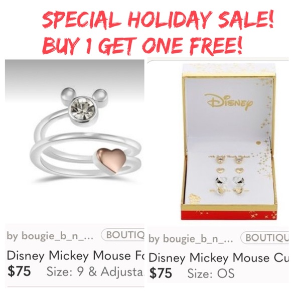 Jewelry - Disney Mickey Mouse Cubic Zirconia Genuine Mother of Pearl 3 Earrings Set